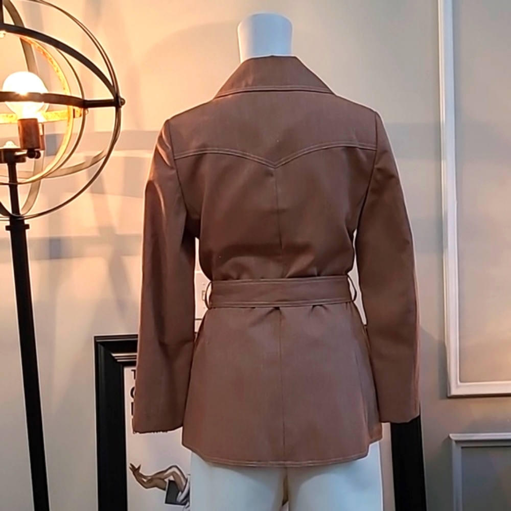 Anne Klein Light Brown Belted Blazer - Picture 11 of 16